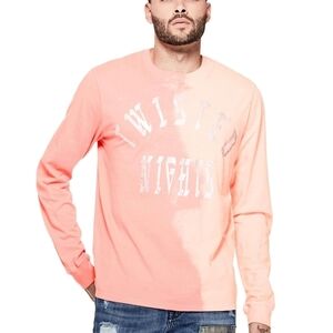 GUESS Men's Twisted Nights Graphic Longline Tee